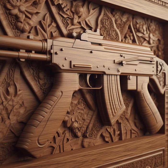 AK 47 movie 3 stl model for CNC
